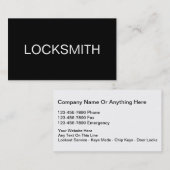 Eenvoudige Locksmith-Visitekaartjes Visitekaartje (Voorkant / Achterkant)