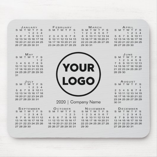 Eenvoudige Logo 2020 van het Bedrijf van de Kalend Muismat (Voorkant)