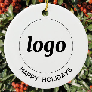 Eenvoudige logo aangepaste tekst bedrijfs promotie keramisch ornament
