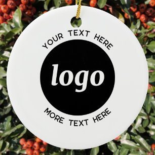 Eenvoudige logo aangepaste tekst bedrijfs promotie keramisch ornament