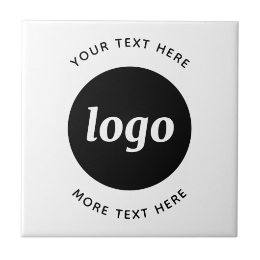 Eenvoudige Logo aangepaste tekst Tegeltje (Voorkant)