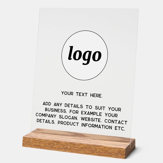 Eenvoudige logo aangepaste tekst zakelijk acryl bord