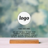 Eenvoudige logo aangepaste tekst zakelijk acryl bord (Neutraal)