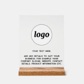 Eenvoudige logo aangepaste tekst zakelijk acryl bord (Voorkant)