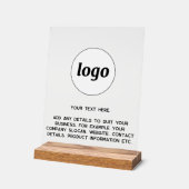 Eenvoudige logo aangepaste tekst zakelijk acryl bord (Hoek)