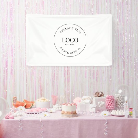 Eenvoudige Logo backdrop Company die Banne brandt Spandoek (Feest)