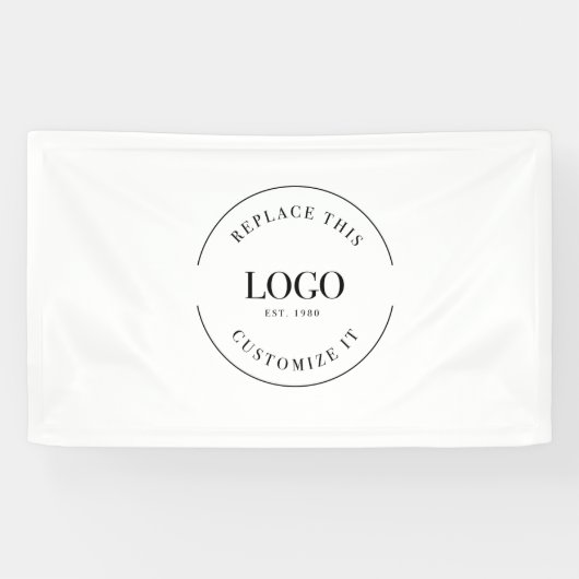 Eenvoudige Logo backdrop Company die Banne brandt Spandoek (Horizontaal)