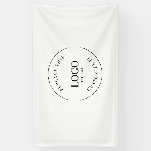 Eenvoudige Logo backdrop Company die Banne brandt Spandoek (Verticaal)