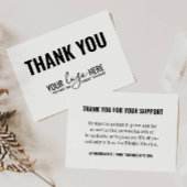 Eenvoudige Logo Bedrijfs het Brandmerken Dank u Bedankkaart