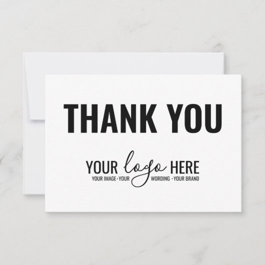 Eenvoudige Logo Bedrijfs het Brandmerken Dank u Bedankkaart (Voorkant)