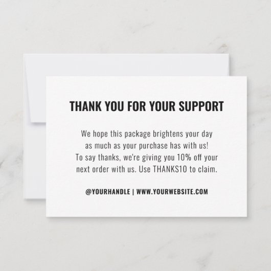 Eenvoudige Logo Bedrijfs het Brandmerken Dank u Bedankkaart (Achterkant)