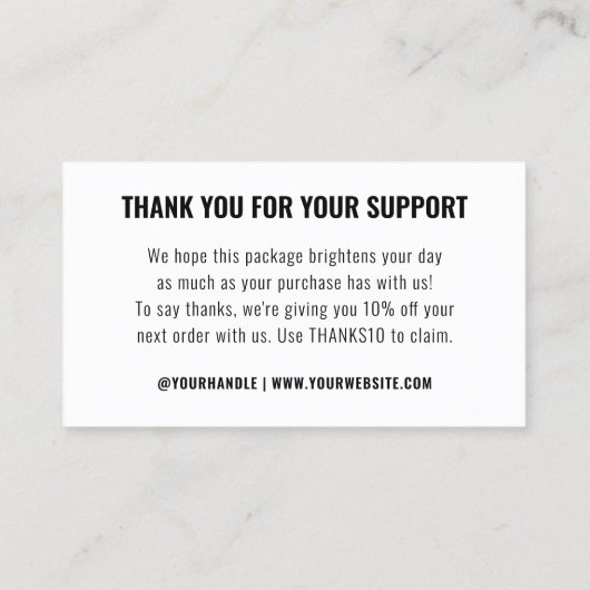 Eenvoudige Logo Bedrijfs het Brandmerken Dank u Visitekaartje (Achterkant)