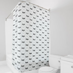 Eenvoudige Logo Bedrijfspatroon Promotie Douchegordijn
