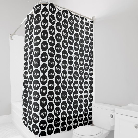 Eenvoudige Logo Bedrijfspatroon Promotie Douchegordijn