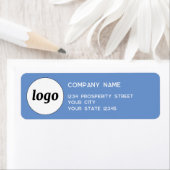 Eenvoudige Logo branding blauw bedrijf retouradres Etiket (Insitu)