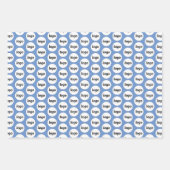 Eenvoudige Logo Business Branding Pattern Blauw Inpakpapier Vel (Voorkant 3)