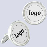 Eenvoudige Logo Business Branding Promotionele Manchetknopen<br><div class="desc">Voeg je eigen logo toe aan dit ontwerp,  dat wordt geknipt tot een cirkelvorm. Minimalistisch en professioneel. Geweldig voor medewerkers en personeel uniform,  of als een promotioneel product voor uw klanten en klanten.</div>