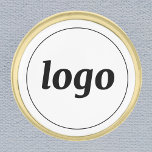 Eenvoudige Logo Business Branding Vergulde Reverspeld<br><div class="desc">Voeg je eigen logo toe aan dit ontwerp,  dat in een cirkel wordt geknipt. Minimalistisch en professioneel. Ideaal voor de branding van medewerkers,  of als een promotioneel product voor uw klanten en klanten.</div>