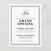 Eenvoudige Logo Business Grand Opening Invitation Briefkaart (Voorkant)