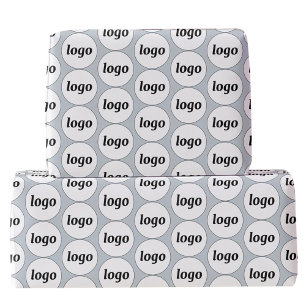Eenvoudige Logo Business Patroon Poeder Blauw Cadeaupapier