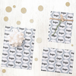 Eenvoudige Logo Business Patroon Poeder Blauw Inpakpapier Vel