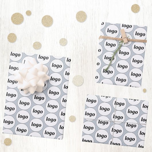 Eenvoudige Logo Business Patroon Poeder Blauw Inpakpapier Vel