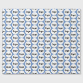 Eenvoudige Logo Business Pattern Blauw Cadeaupapier (Vlak)