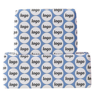 Eenvoudige Logo Business Pattern Blauw Cadeaupapier