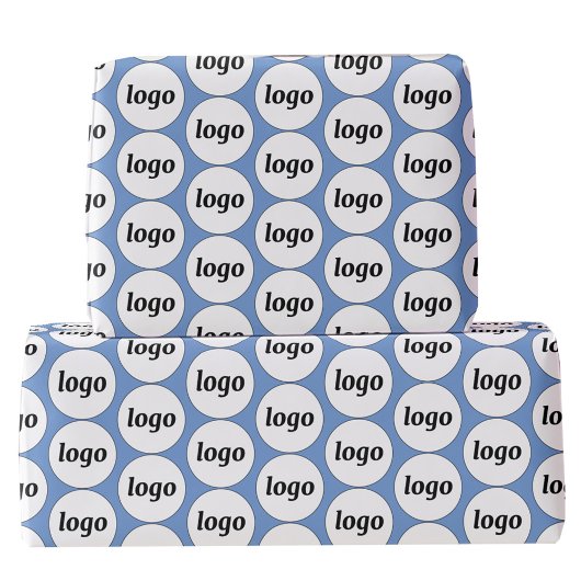 Eenvoudige Logo Business Pattern Blauw Cadeaupapier