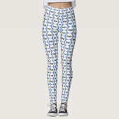 Eenvoudige Logo Business Pattern Blauw Leggings (Voorkant)