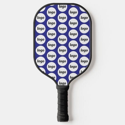 Eenvoudige Logo Business Pattern Blauw Pickleball Paddle (Voorkant)