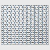 Eenvoudige Logo Business Pattern Dusty Blue Cadeaupapier (Vlak)