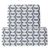 Eenvoudige Logo Business Pattern Dusty Blue Cadeaupapier