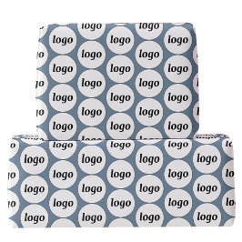 Eenvoudige Logo Business Pattern Dusty Blue Cadeaupapier