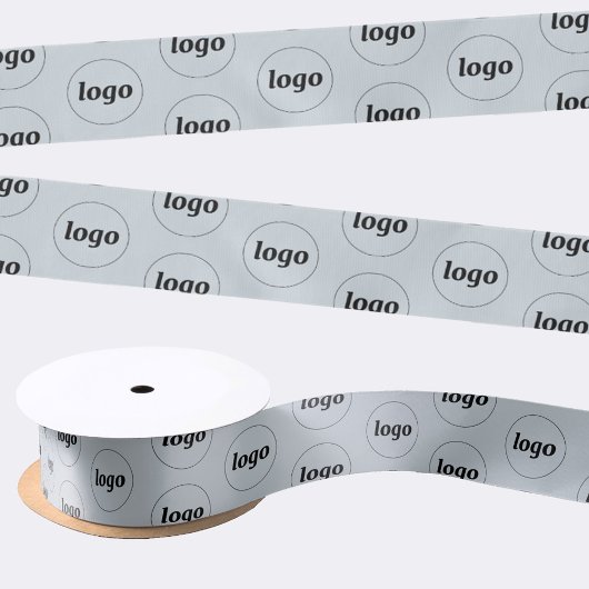 Eenvoudige Logo Business Promotie Blauw Satijnen Lint