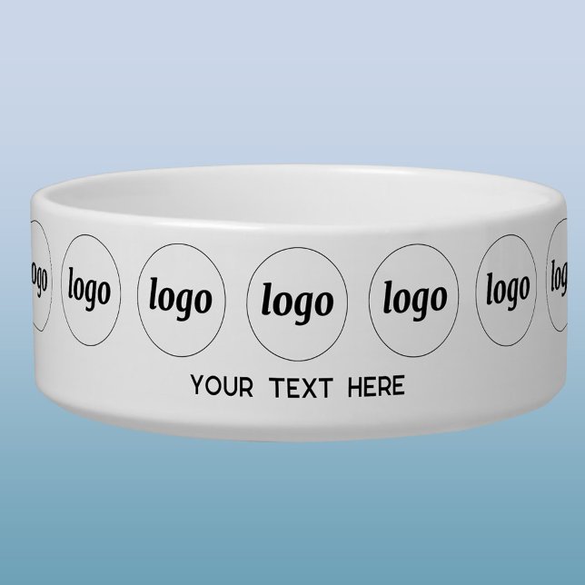 Eenvoudige Logo Business Promotionele Pet Voerbakje (Simple logo with text business branding promotional pet bowl)