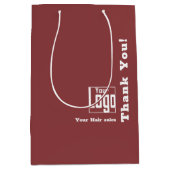 Eenvoudige Logo Dank u! Bourgondische witte kapsal Medium Cadeauzakje (Voorkant)