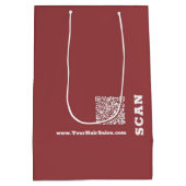 Eenvoudige Logo Dank u! Bourgondische witte kapsal Medium Cadeauzakje (Achterkant)