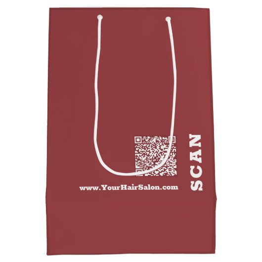 Eenvoudige Logo Dank u! Bourgondische witte kapsal Medium Cadeauzakje (Achterkant)