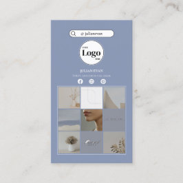 Eenvoudige Logo Dusty Blue Instagram fotocollage Visitekaartje