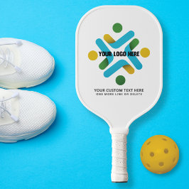 Eenvoudige Logo en aangepaste tekst wit Pickleball Paddle