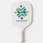 Eenvoudige Logo en aangepaste tekst wit Pickleball Paddle (Voorkant)