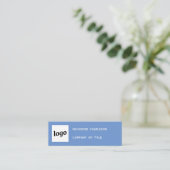 Eenvoudige Logo en QR Code Blauw Mini Visitekaartje (Staand voorkant)