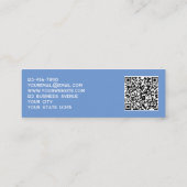 Eenvoudige Logo en QR Code Blauw Mini Visitekaartje (Achterkant)