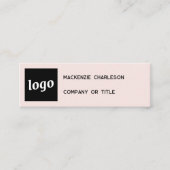Eenvoudige Logo- en QR-code Blush roze Mini Visitekaartje (Voorkant)