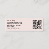 Eenvoudige Logo- en QR-code Blush roze Mini Visitekaartje (Achterkant)