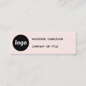 Eenvoudige Logo- en QR-code Blush roze Mini Visitekaartje (Voorkant)