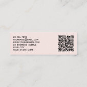 Eenvoudige Logo- en QR-code Blush roze Mini Visitekaartje (Achterkant)