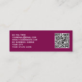 Eenvoudige Logo en QR Code Cherry Pink Magenta Mini Visitekaartje (Achterkant)
