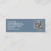 Eenvoudige Logo en QR-code Dusty Blue Grey Mini Visitekaartje (Achterkant)